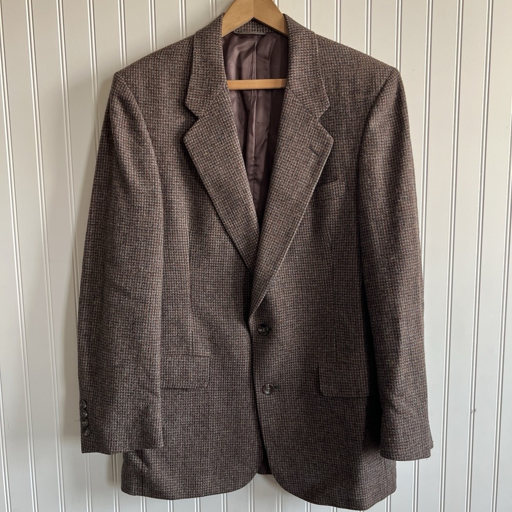 VTG Christian Dior Monsieur Brown Wool Blazer 38R Usa Made Union Kaufman Montana